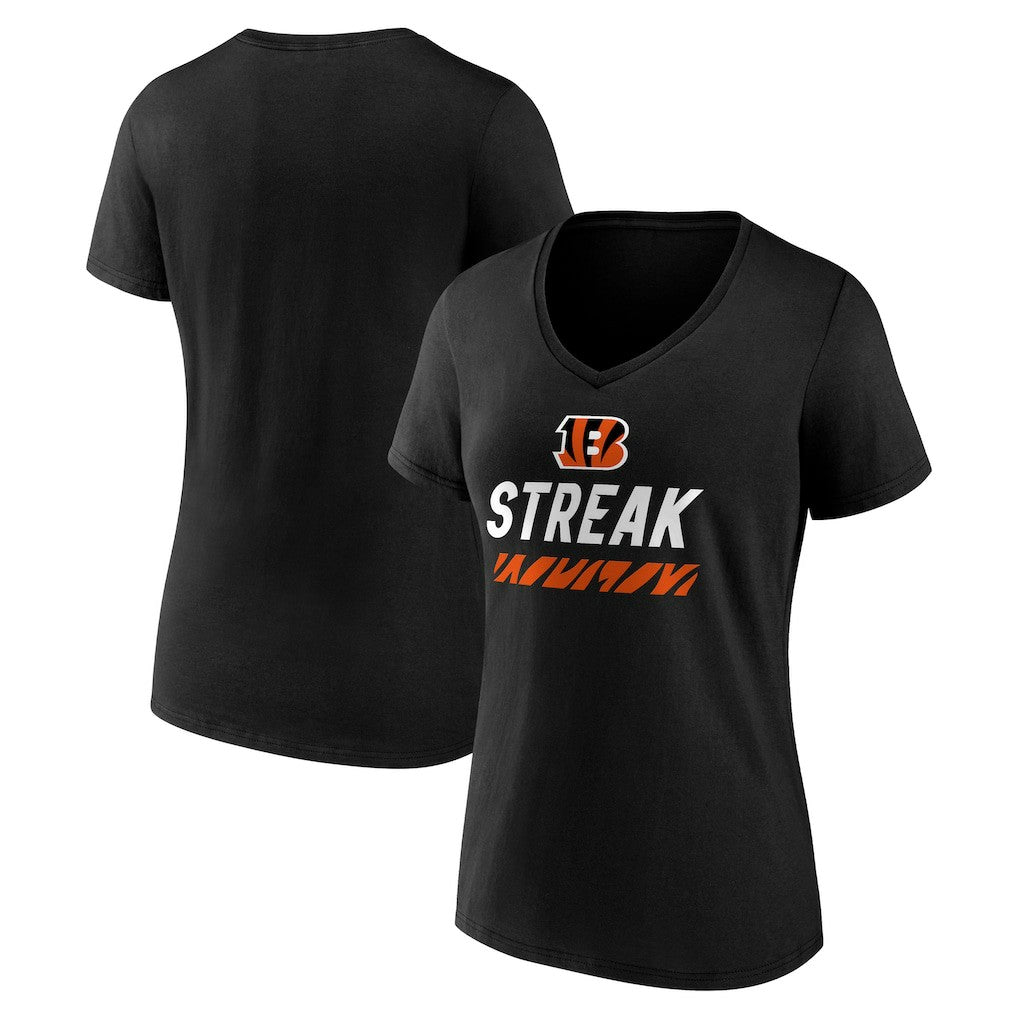 Cincinnati Bengals Women's Streak V-Neck T-Shirt | NFL Hot