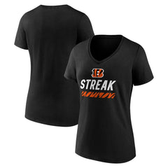 Cincinnati Bengals Women's Streak V-Neck T-Shirt | NFL Hot