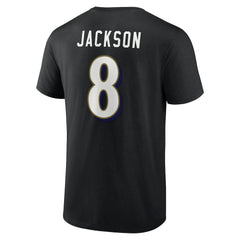 Baltimore Ravens Lamar Jackson  Icon Name & Number T-Shirt | NFL Sale
