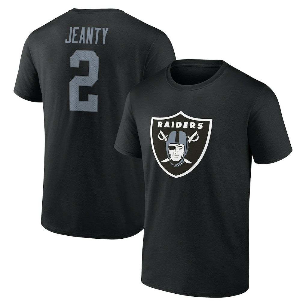 Las Vegas Raiders Ashton Jeanty  Icon Name & Number T-Shirt | NFL US