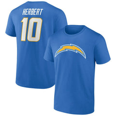 Los Angeles Chargers Justin Herbert  Icon Name & Number T-Shirt | NFL On sale