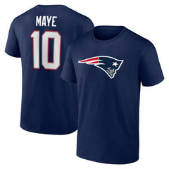 New England Patriots Drake Maye  Icon Name & Number T-Shirt | NFL Online
