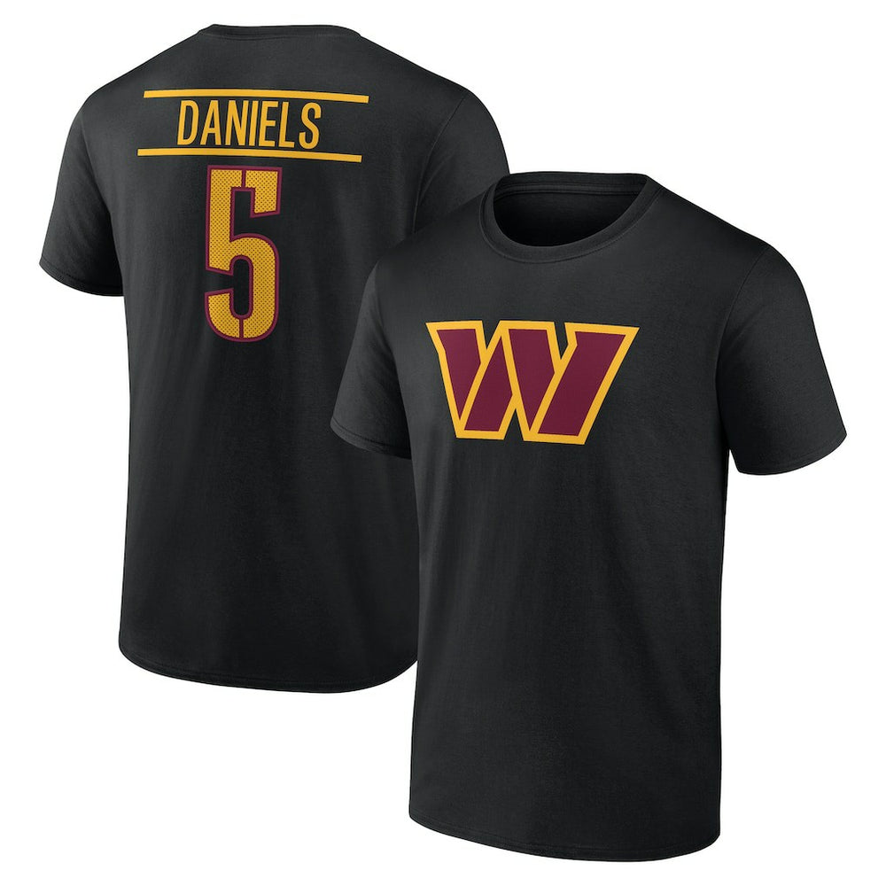 Washington Commanders Jayden Daniels  Icon Name & Number T-Shirt | NFL Sale