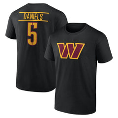 Washington Commanders Jayden Daniels  Icon Name & Number T-Shirt | NFL Sale