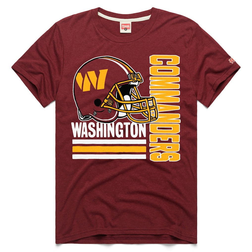 Washington Commanders Homage Helmet Stripe Tri-Blend T-Shirt | NFL Sale