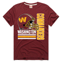 Washington Commanders Homage Helmet Stripe Tri-Blend T-Shirt | NFL Sale