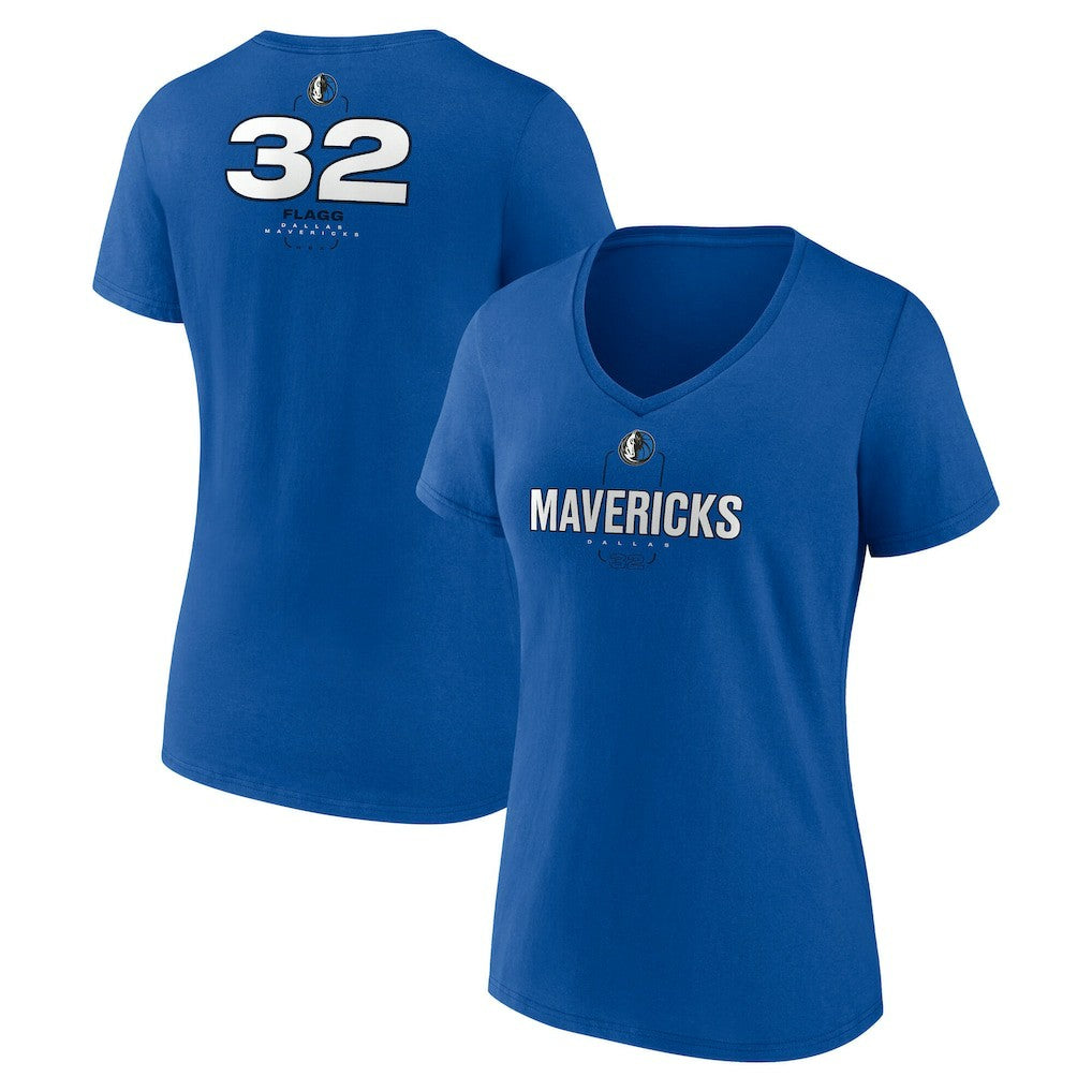 Blue Cooper Flagg Dallas Mavericks Women's Name & Number V-Neck T-Shirt sale | NBA