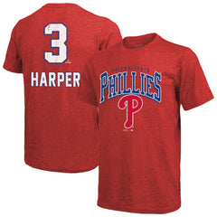 Bryce Harper Philadelphia Phillies Majestic Threads Triblend Name & Number T-Shirt - MLB T-shirts