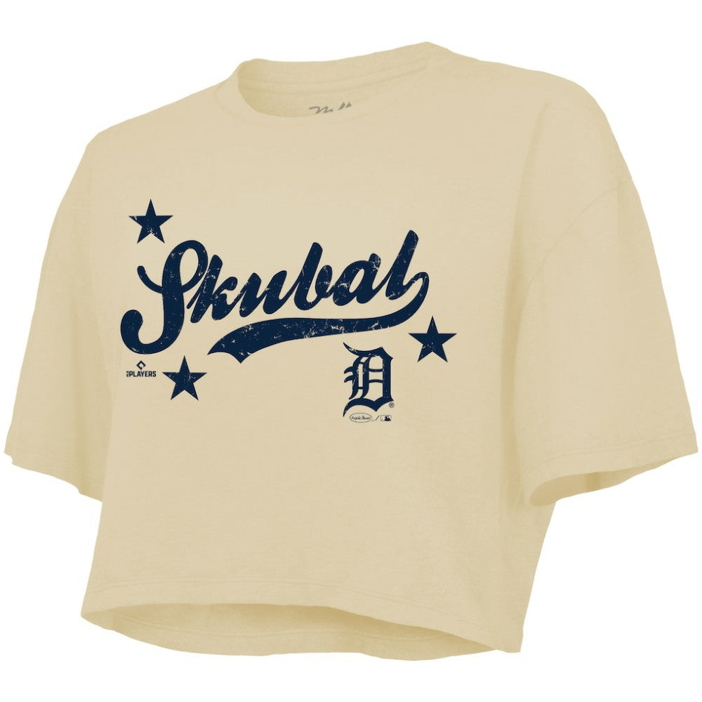 Tarik Skubal Detroit Tigers Majestic Threads Women's Boxy Crop Top - MLB Tops
