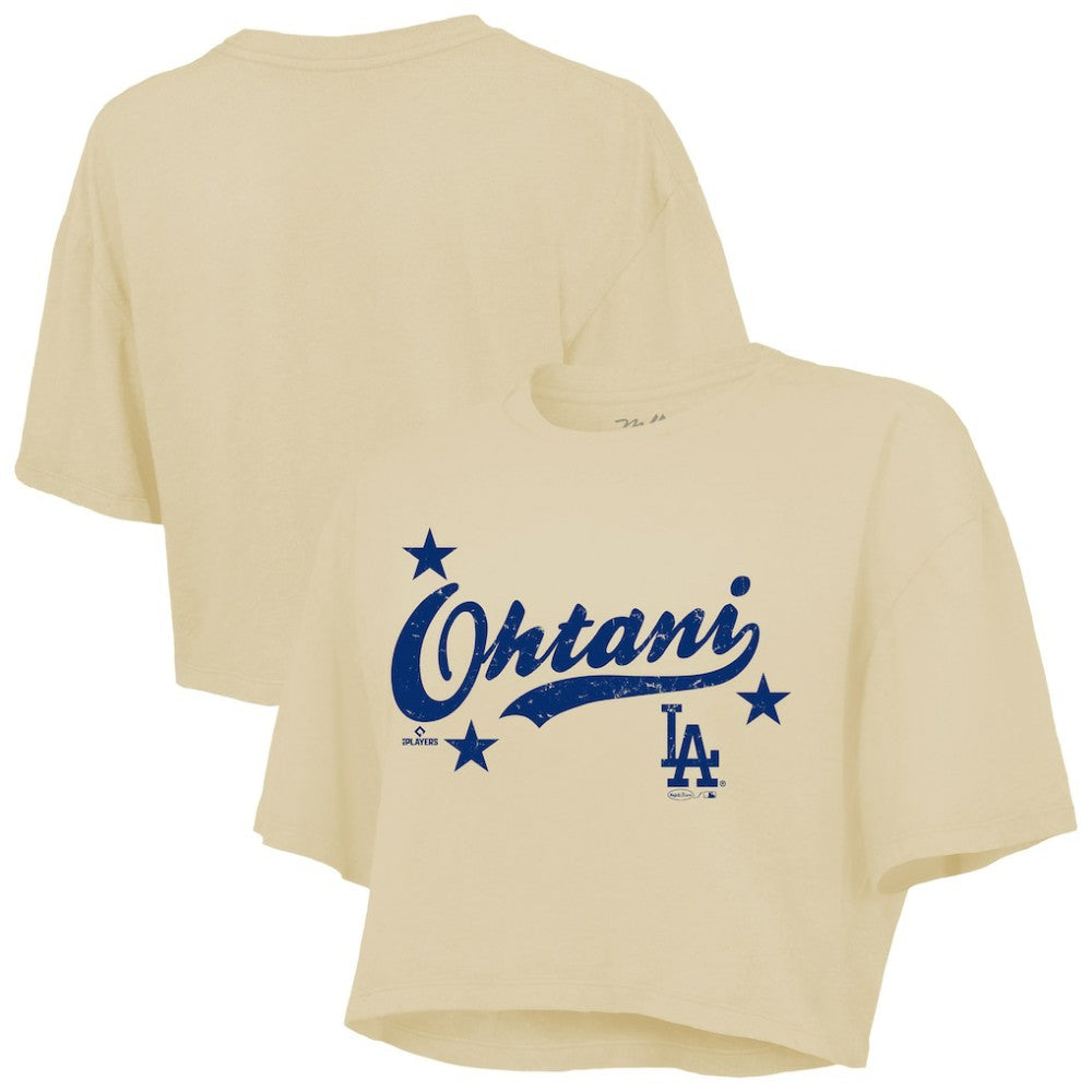 Shohei Ohtani Los Angeles Dodgers Majestic Threads Women's Boxy Crop Top - MLB Tops