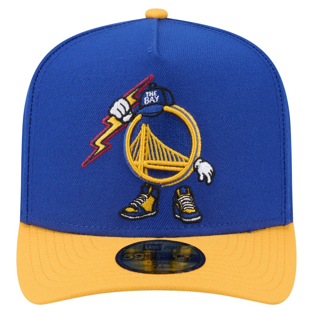 Royal Golden State Warriors Injection Cartoon Logo A-Frame 59FIFTY Fitted Hat sale | NBA
