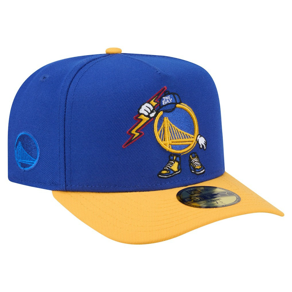 Royal Golden State Warriors Injection Cartoon Logo A-Frame 59FIFTY Fitted Hat sale | NBA