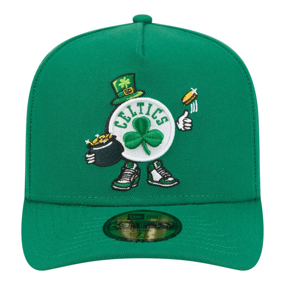 Kelly Green Boston Celtics Injection Cartoon Logo A-Frame 59FIFTY Fitted Hat | NBA