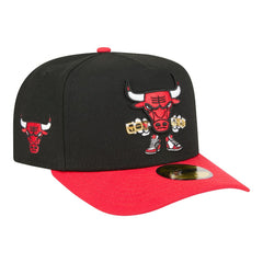 Black Chicago Bulls Injection Cartoon Logo A-Frame 59FIFTY Fitted Hat | NBA