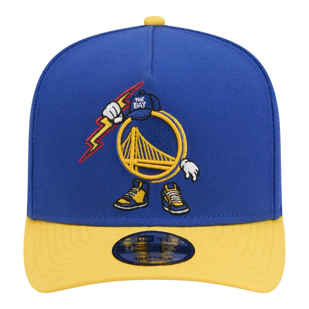 Royal Golden State Warriors Injection Cartoon Logo A-Frame 9FIFTY Adjustable Hat sale | NBA