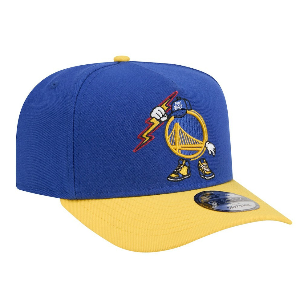 Royal Golden State Warriors Injection Cartoon Logo A-Frame 9FIFTY Adjustable Hat sale | NBA