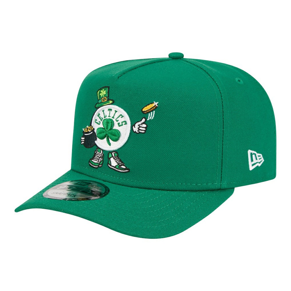 Kelly Green Boston Celtics Injection Cartoon Logo A-Frame 9FIFTY Adjustable Hat | NBA