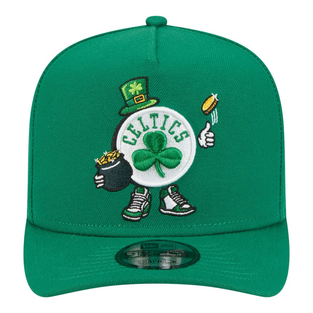 Kelly Green Boston Celtics Injection Cartoon Logo A-Frame 9FIFTY Adjustable Hat | NBA