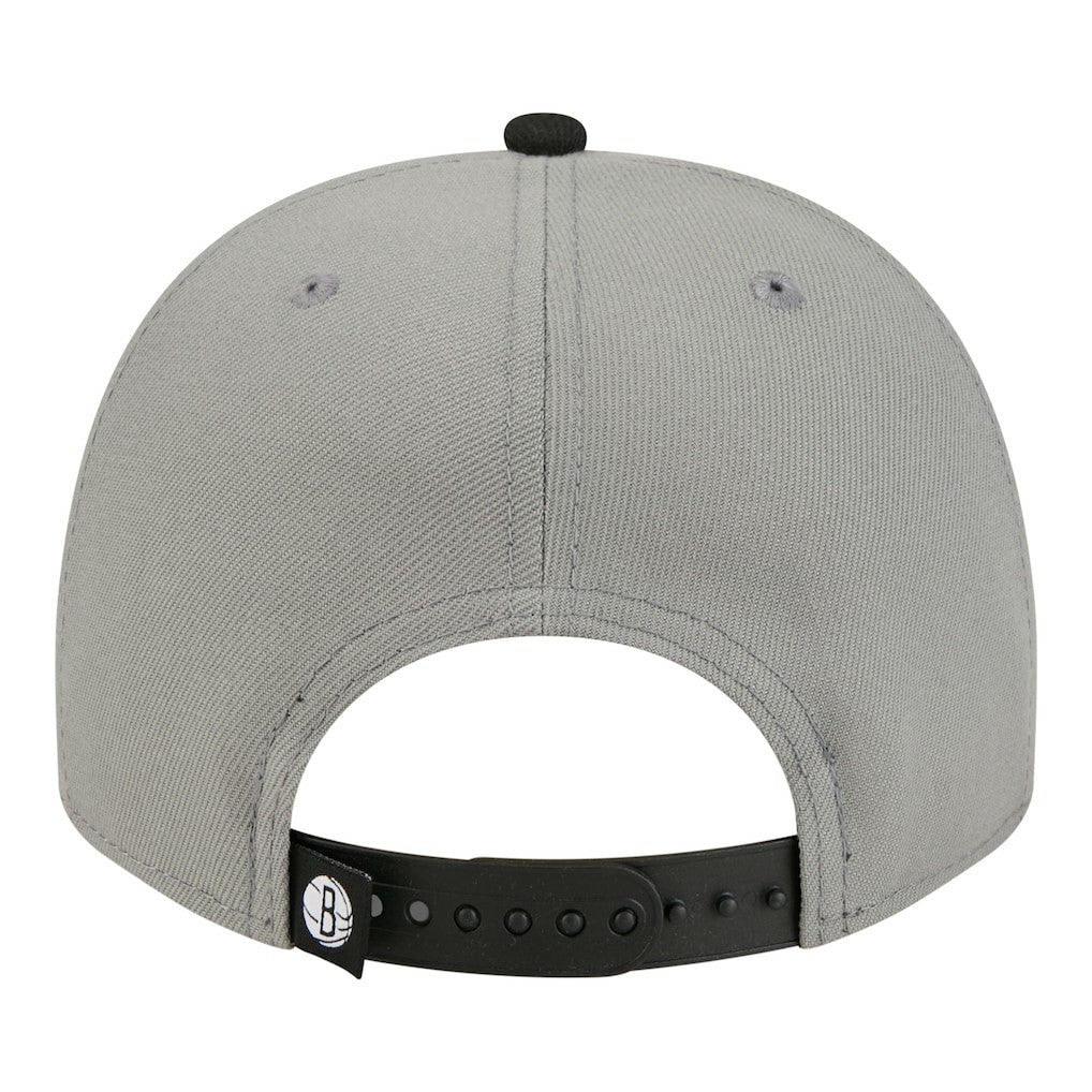 Gray Brooklyn Nets Injection Cartoon Logo A-Frame 9FIFTY Adjustable Hat | NBA