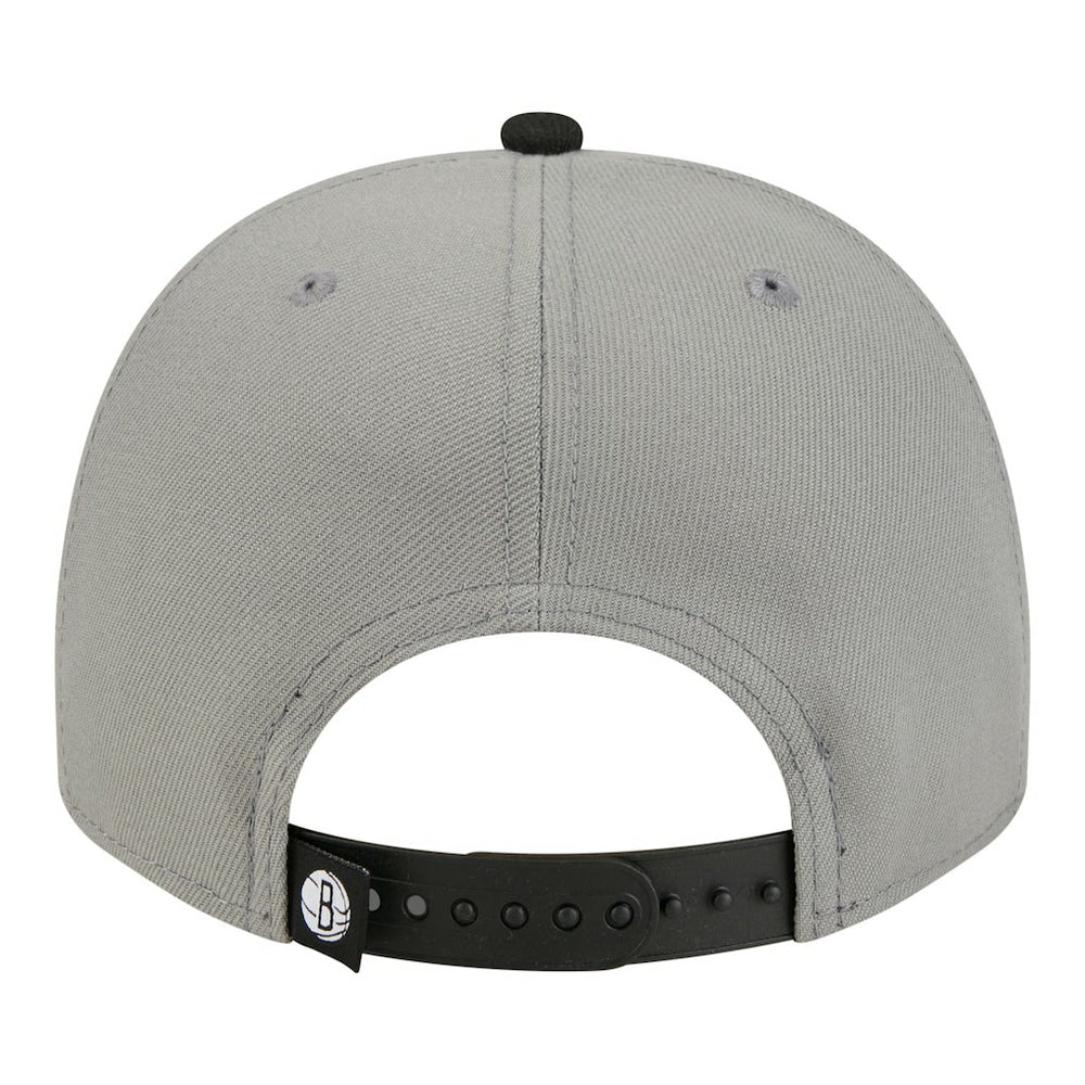 Gray Brooklyn Nets Injection Cartoon Logo A-Frame 9FIFTY Adjustable Hat | NBA