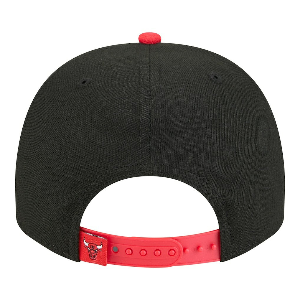 Black Chicago Bulls Injection Cartoon Logo A-Frame 9FIFTY Adjustable Hat | NBA