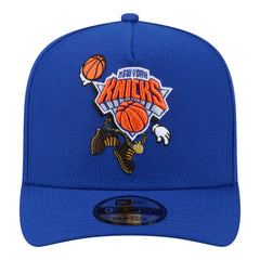 Blue New York Knicks Injection Cartoon Logo A-Frame 9FIFTY Adjustable Hat | NBA