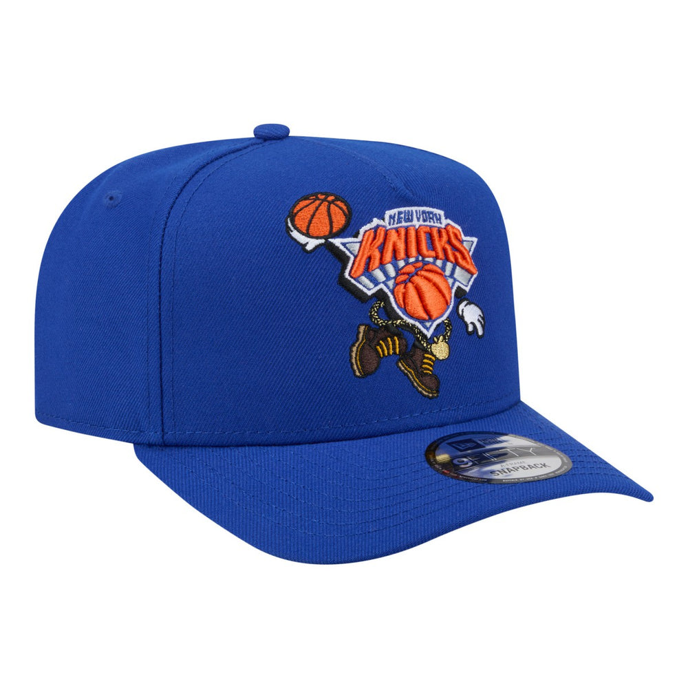 Blue New York Knicks Injection Cartoon Logo A-Frame 9FIFTY Adjustable Hat | NBA