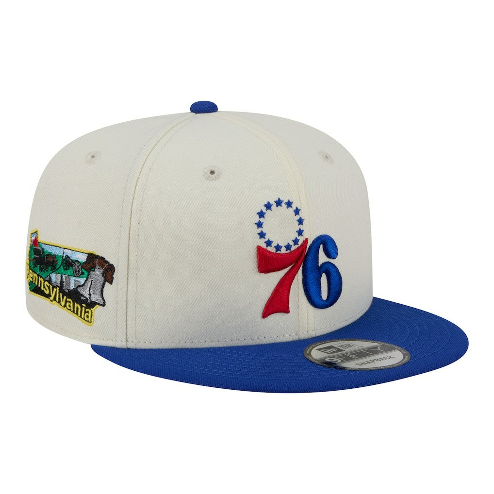 White Philadelphia 76ers Injection Localized 9FIFTY Snapback Hat | NBA