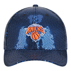 Blue New York Knicks Women's Sequin M-Crown 9FORTY Adjustable Hat | NBA