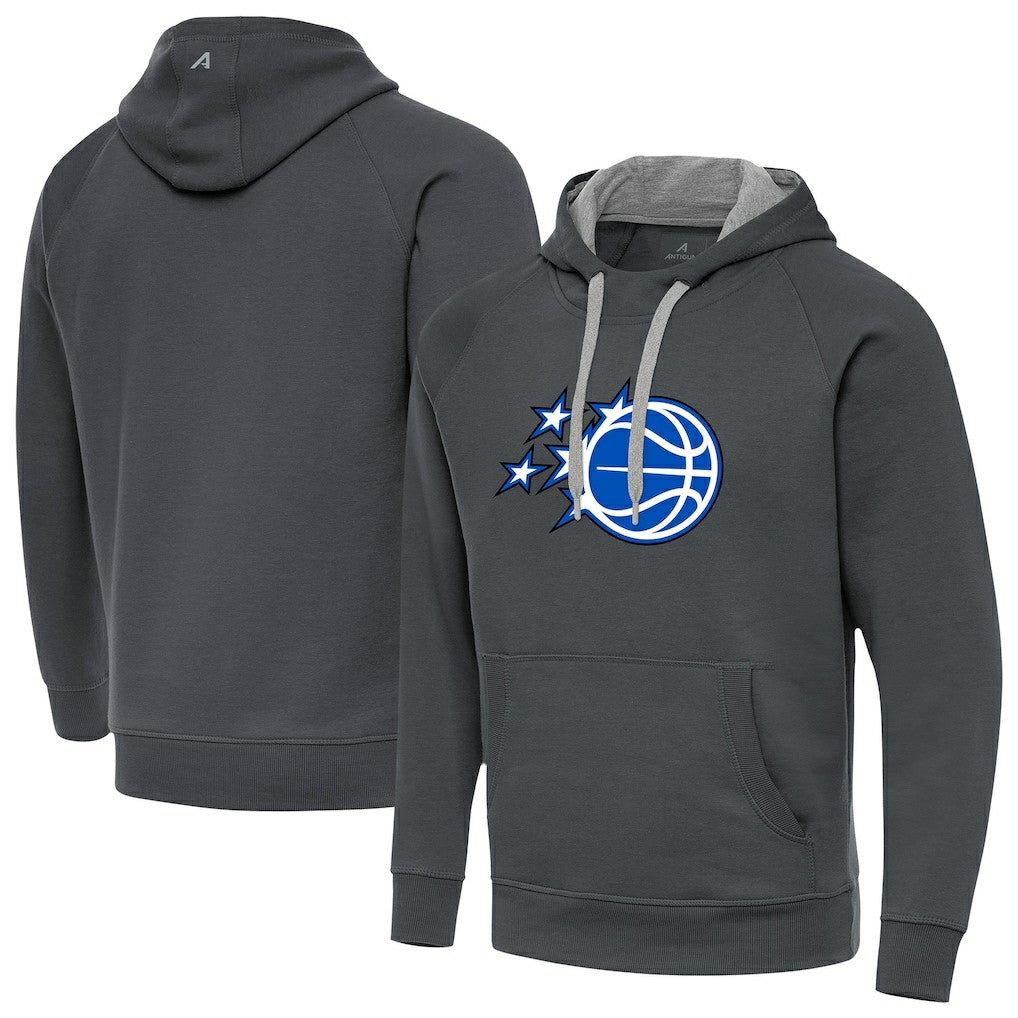 Charcoal Orlando Magic Antigua New Logo Victory Pullover Hoodie | NBA