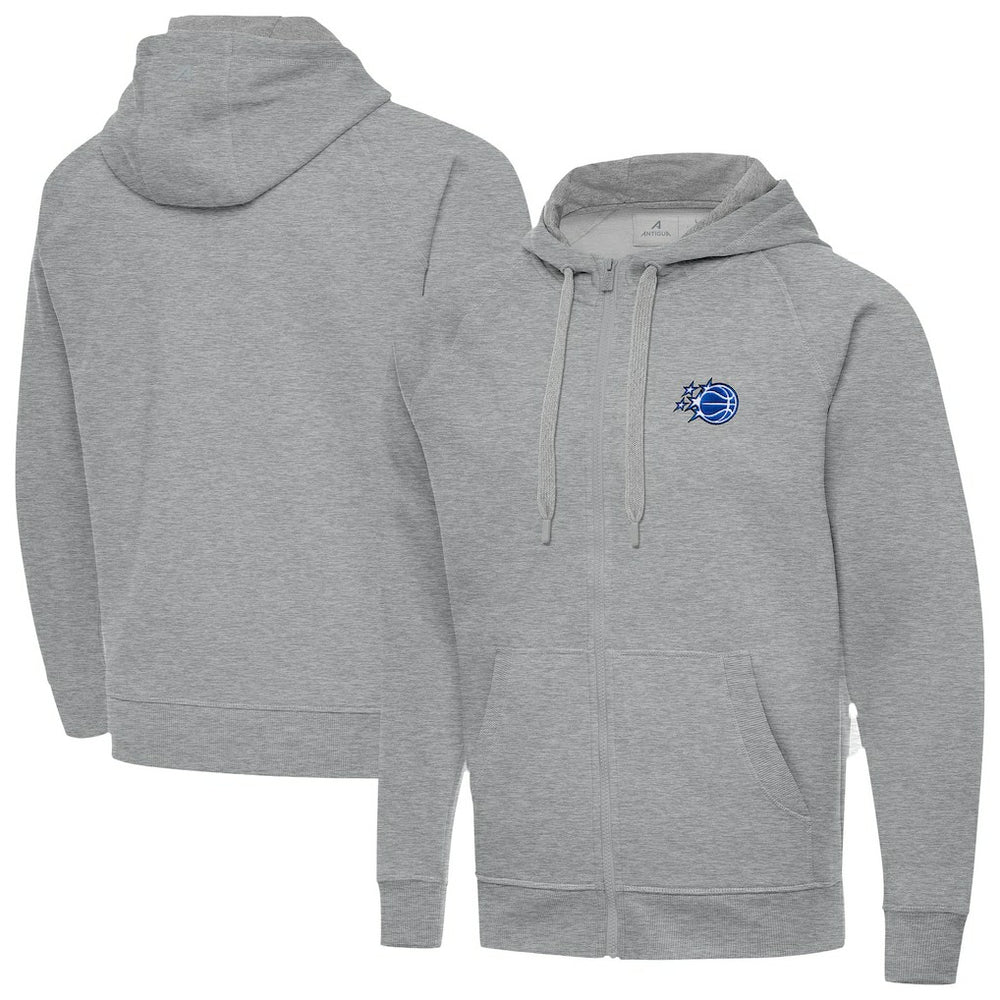 Heather Gray Orlando Magic Antigua New Logo Victory Full-Zip Hooded Sweatshirt | NBA