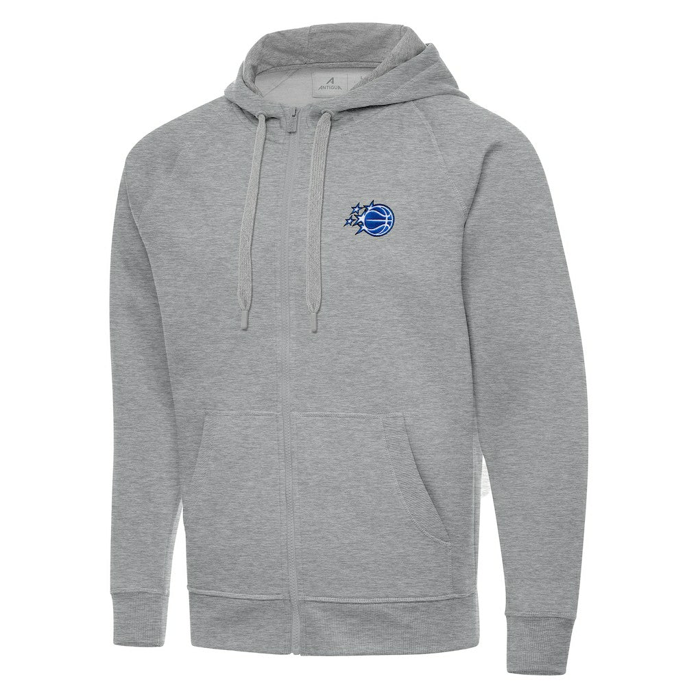 Heather Gray Orlando Magic Antigua New Logo Victory Full-Zip Hooded Sweatshirt | NBA