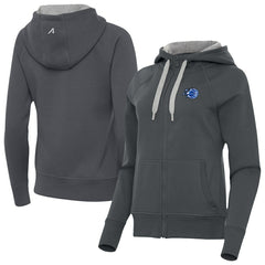 Charcoal Orlando Magic Antigua Women's New Logo Victory Full-Zip Hooded Sweatshirt | NBA