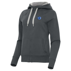 Charcoal Orlando Magic Antigua Women's New Logo Victory Full-Zip Hooded Sweatshirt | NBA