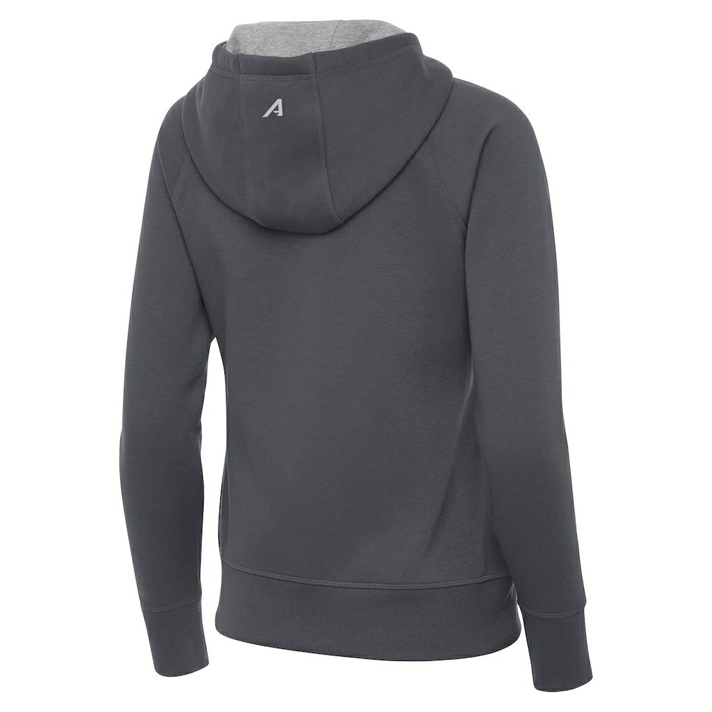 Charcoal Orlando Magic Antigua Women's New Logo Victory Full-Zip Hooded Sweatshirt | NBA