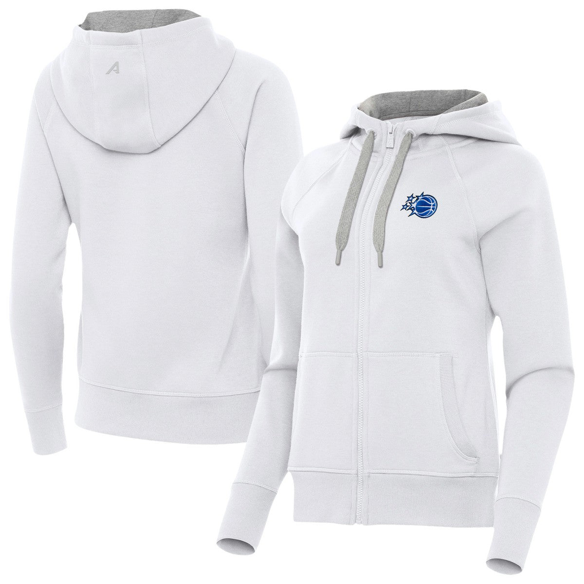 White Orlando Magic Antigua Women's New Logo Victory Full-Zip Hooded Sweatshirt | NBA