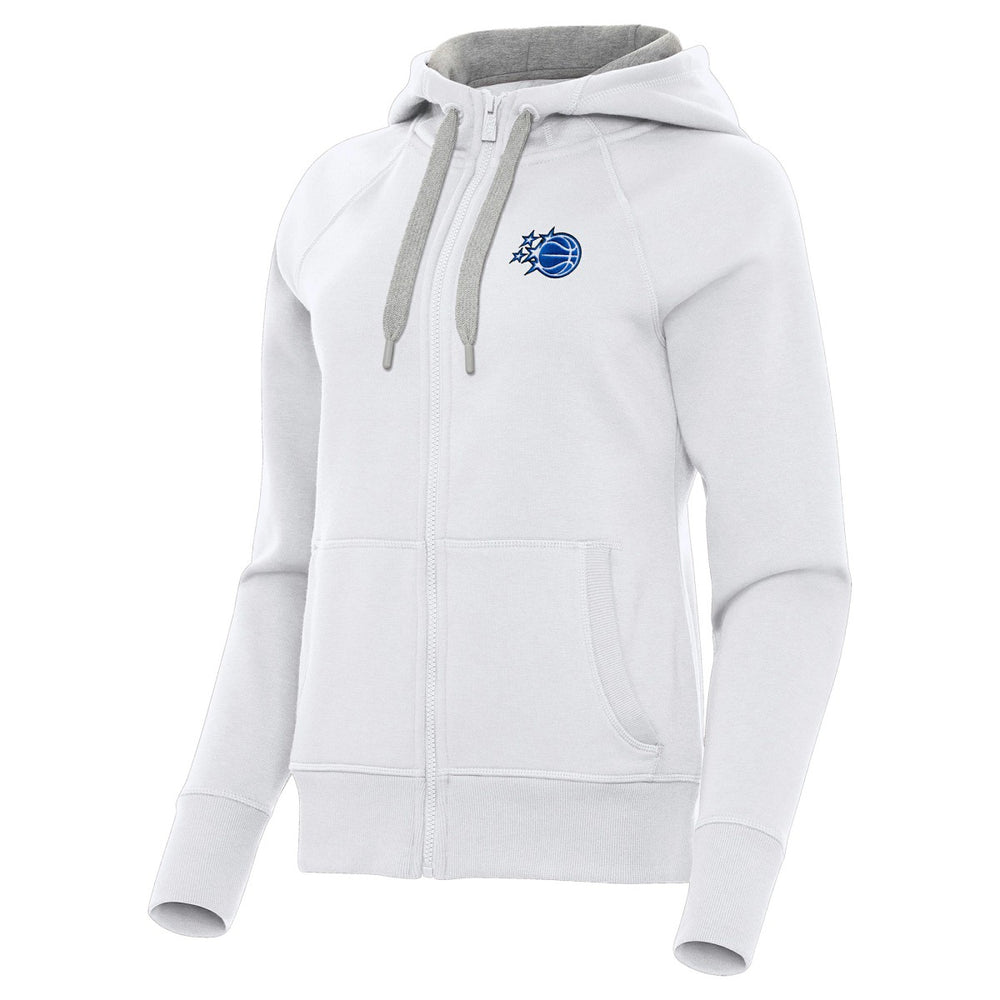 White Orlando Magic Antigua Women's New Logo Victory Full-Zip Hooded Sweatshirt | NBA