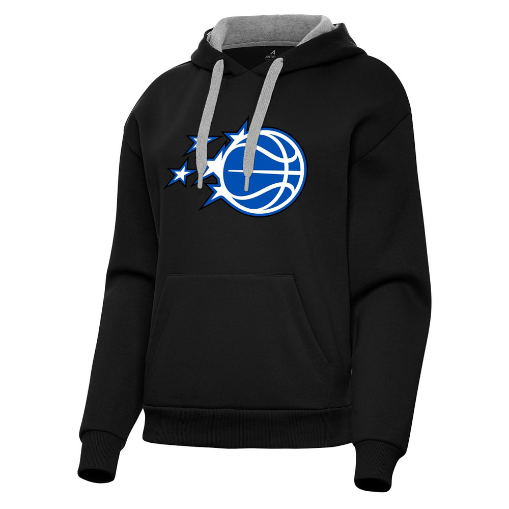 Black Orlando Magic Antigua Women's New Logo Victory Pullover Hoodie | NBA
