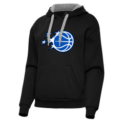 Black Orlando Magic Antigua Women's New Logo Victory Pullover Hoodie | NBA