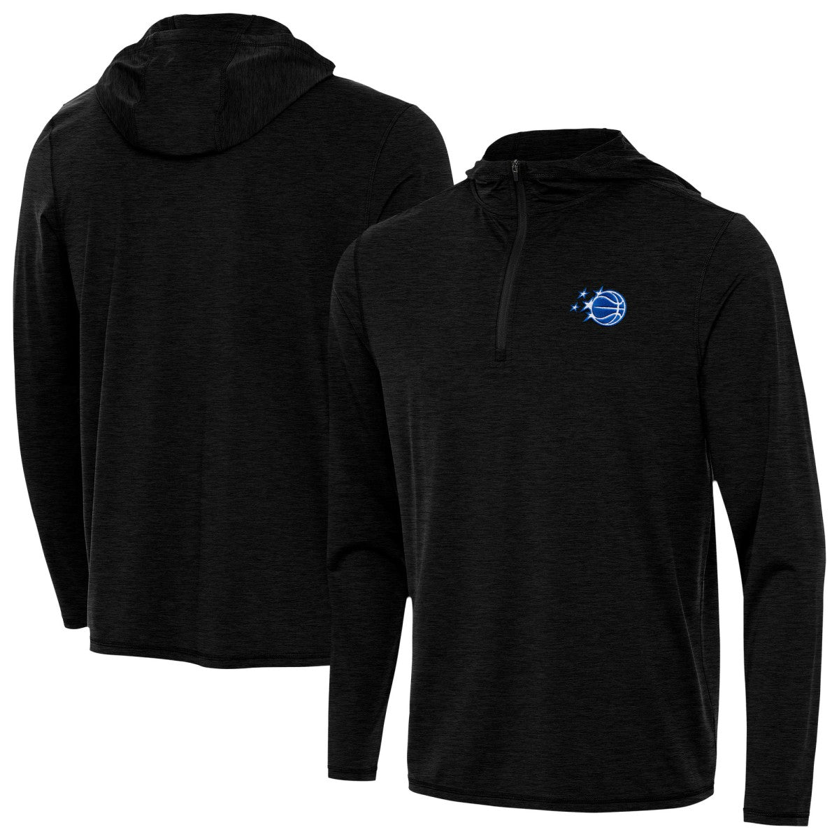Heather Black Orlando Magic Antigua New Logo Tidy Quarter-Zip Hoodie | NBA
