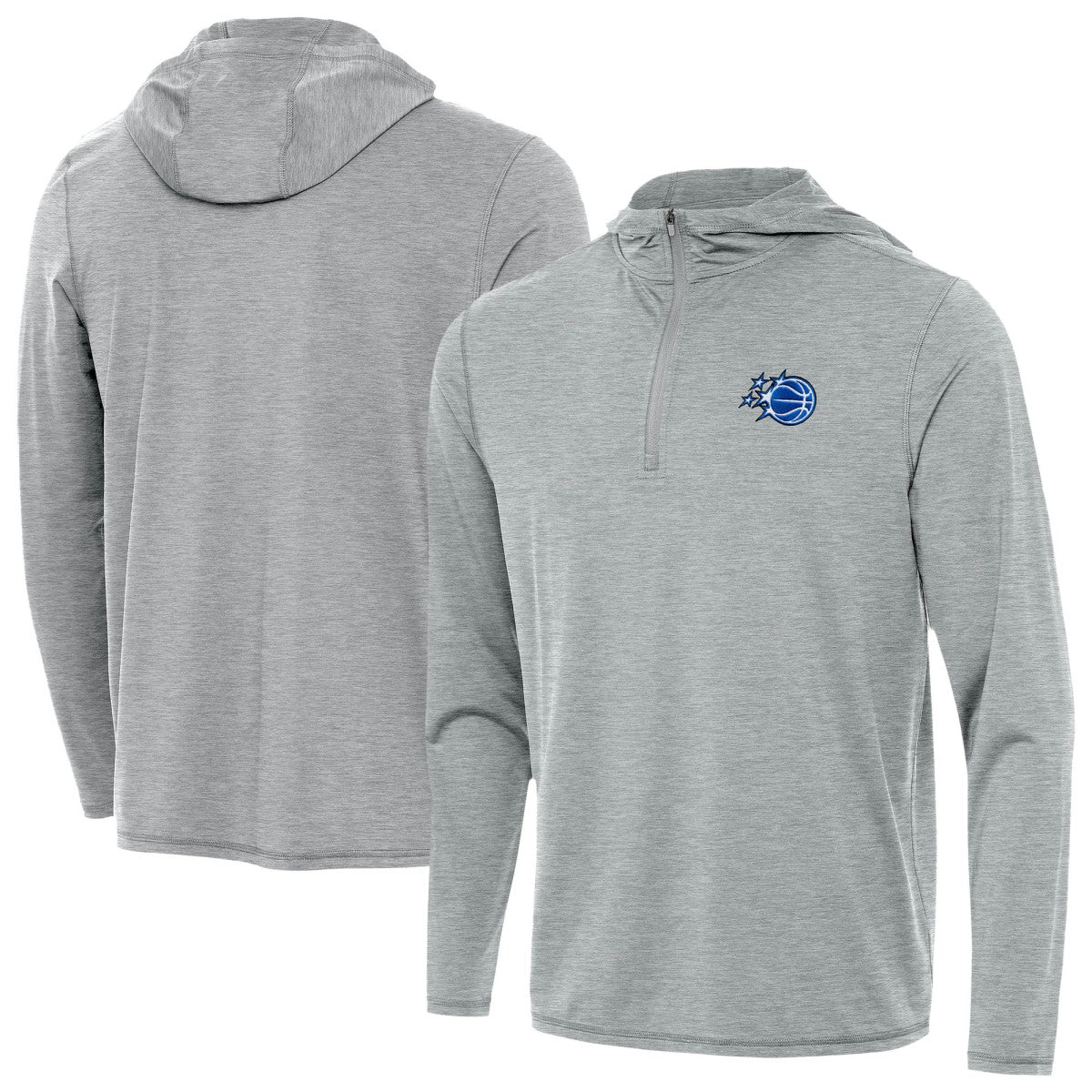 Heather Gray Orlando Magic Antigua New Logo Tidy Quarter-Zip Hoodie | NBA