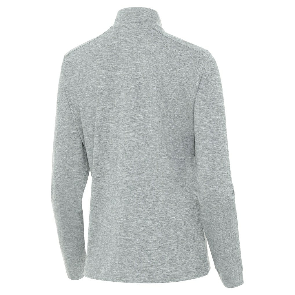 Heather Gray Orlando Magic Antigua Women's New Logo Mentor Long Sleeve Quarter-Zip Mock Polo | NBA