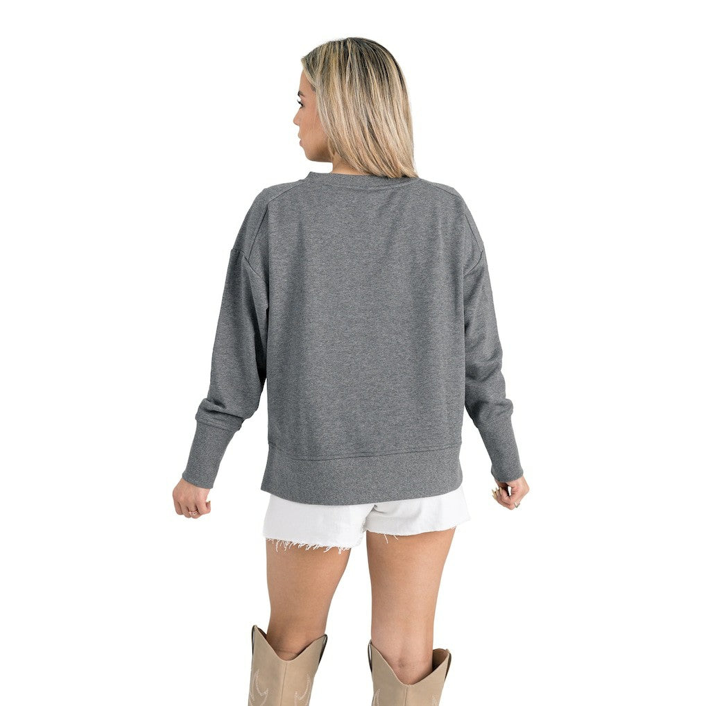 Baltimore Ravens Gameday Couture Women's French Terry V-Neck Pullover Sweatshirt | NFL US
