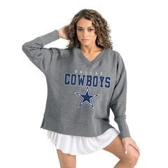 Dallas Cowboys Gameday Couture Women's French Terry V-Neck Pullover Sweatshirt | NFL Online