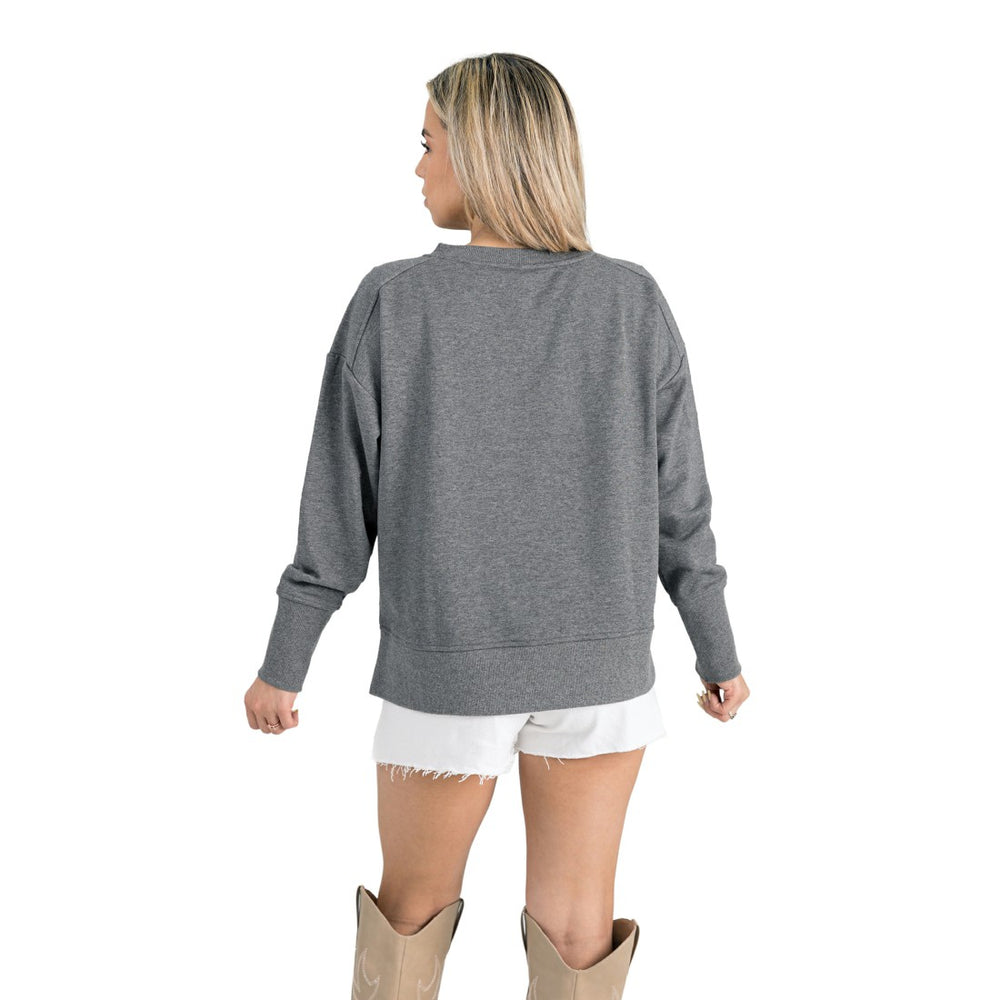 Denver Broncos Gameday Couture Women's French Terry V-Neck Pullover Sweatshirt | NFL Outlet