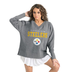 Pittsburgh Steelers Gameday Couture Women's French Terry V-Neck Pullover Sweatshirt | NFL Near me