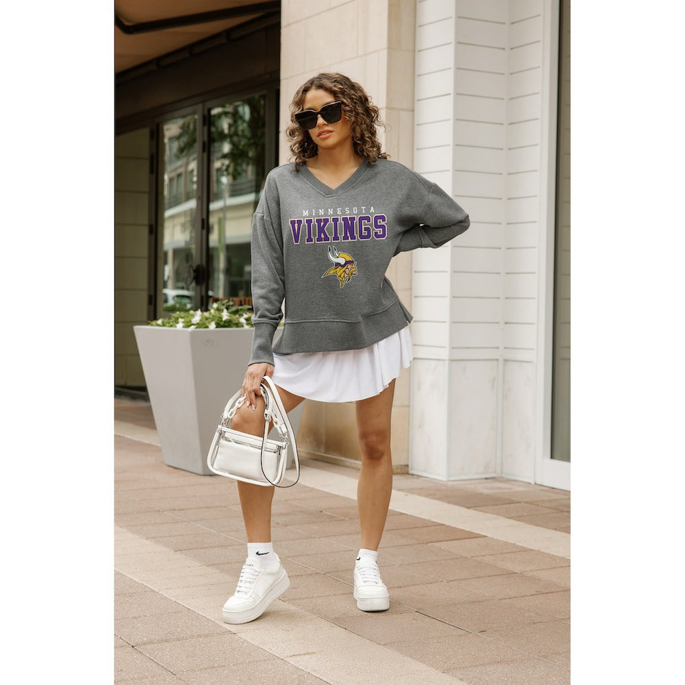 Minnesota Vikings Gameday Couture Women's French Terry V-Neck Pullover Sweatshirt | NFL Near me