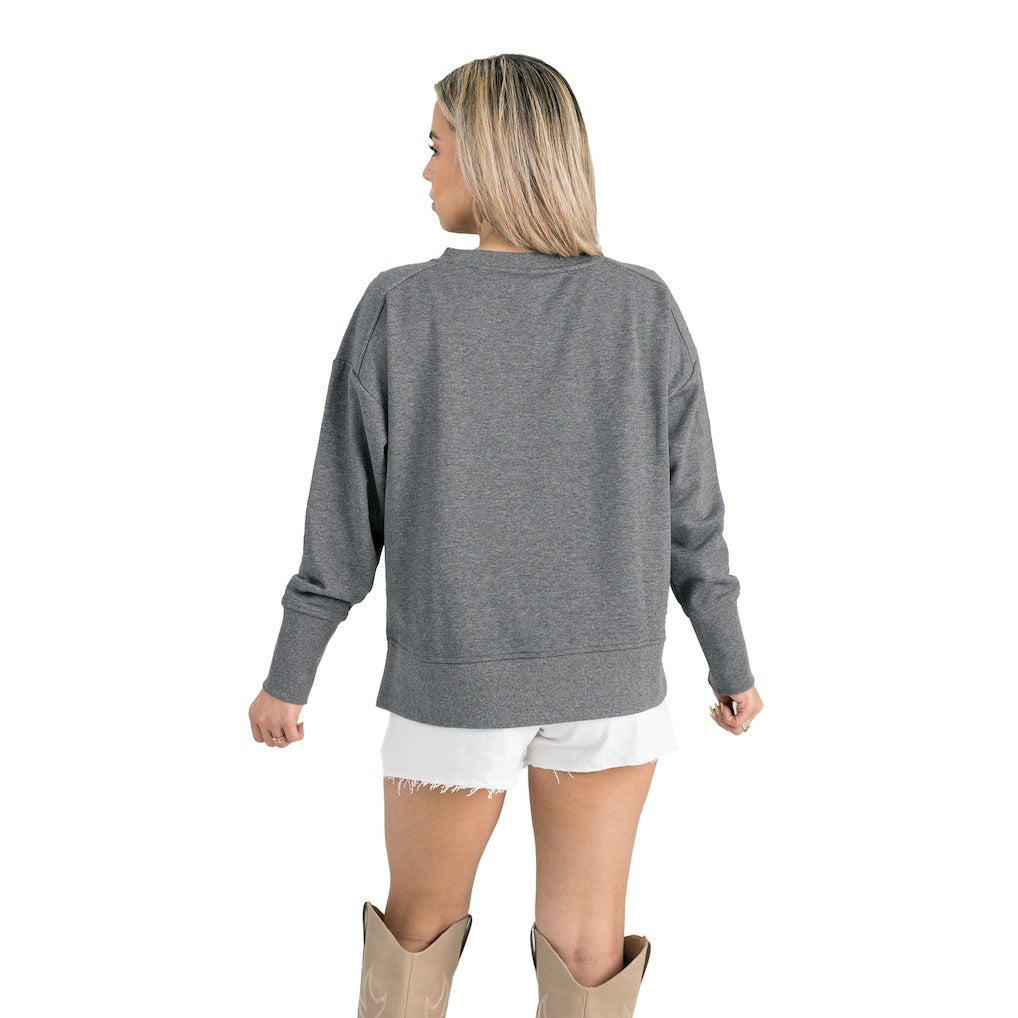 New York Giants Gameday Couture Women's French Terry V-Neck Pullover Sweatshirt | NFL Discount
