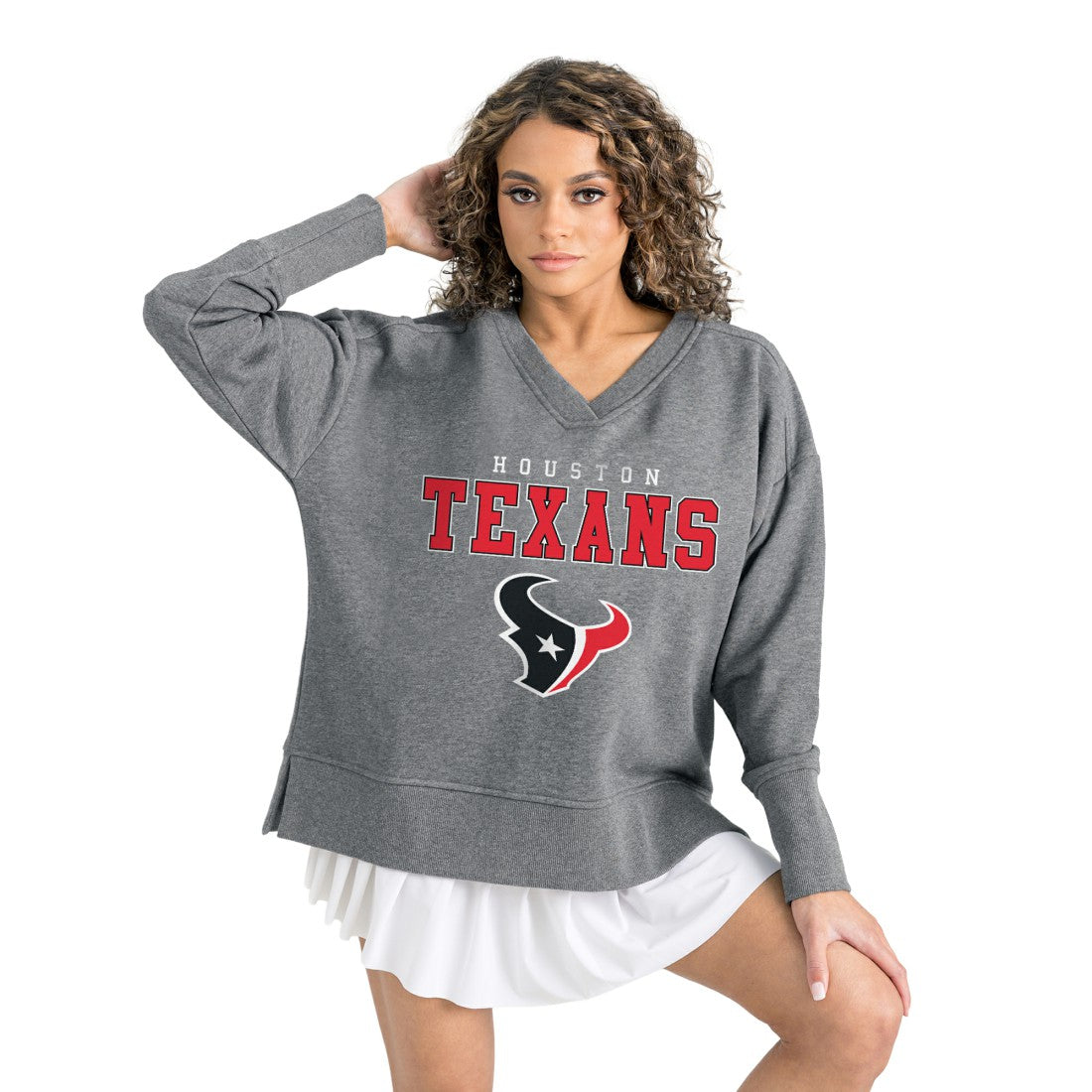 Houston Texans Gameday Couture Women's French Terry V-Neck Pullover Sweatshirt | NFL Outlet