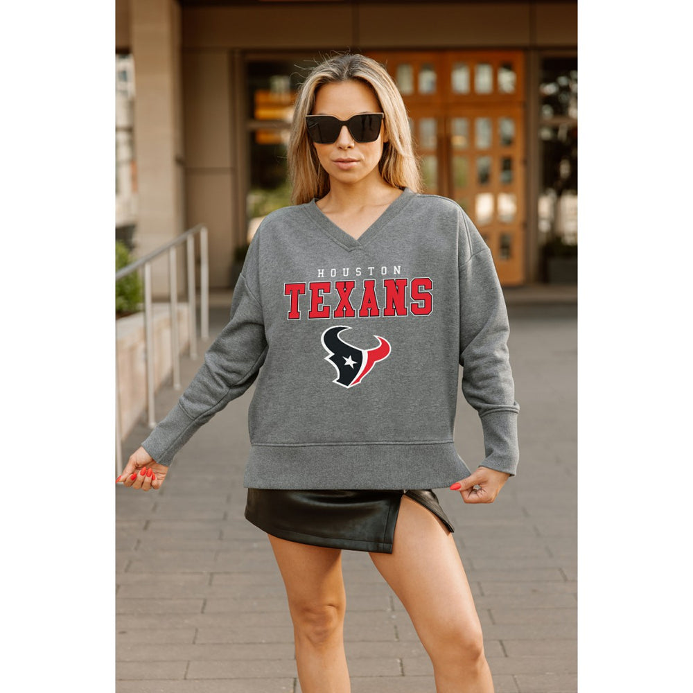 Houston Texans Gameday Couture Women's French Terry V-Neck Pullover Sweatshirt | NFL Outlet
